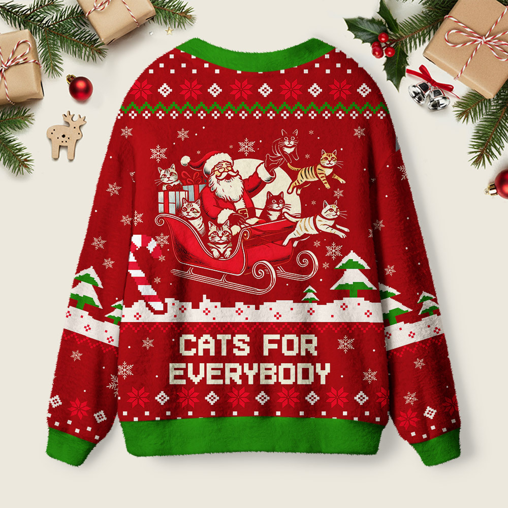 Christmas Cat Santa Cat Lover Geek Ugly Cardigan Sweaters