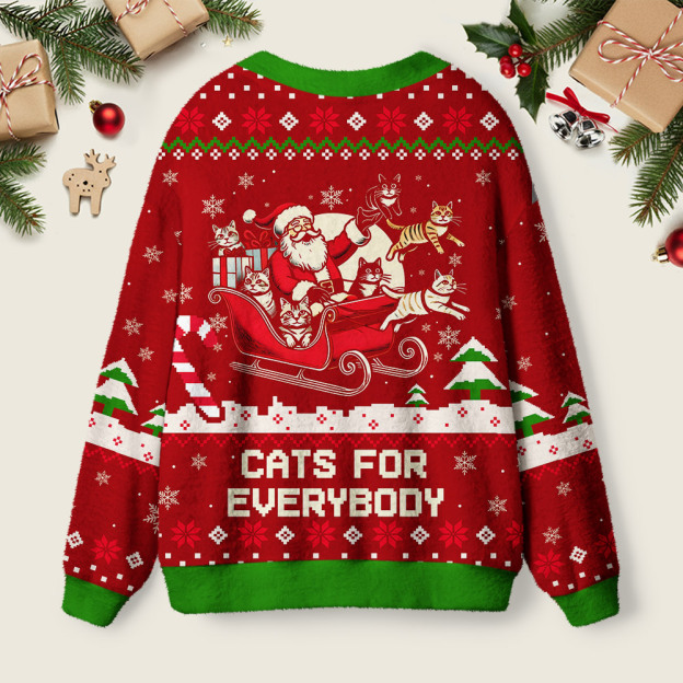 Christmas Cat Santa Cat Lover Geek Ugly Cardigan Sweaters