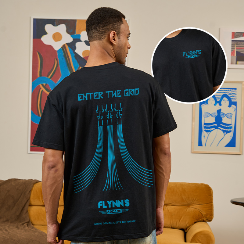 Enter The Grid Front and Back Printed Geek T-Shirt