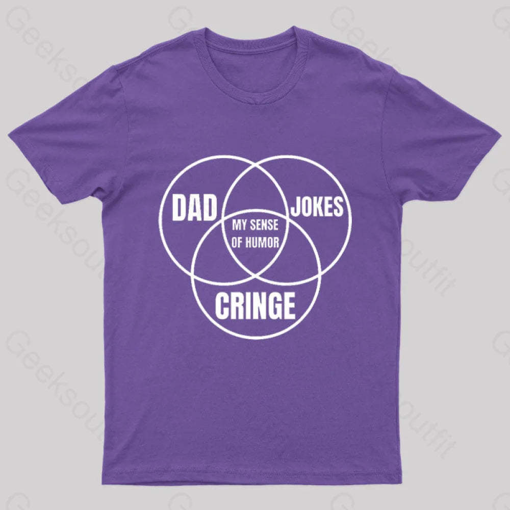 Dad Jokes Cringe My Sense Of Humor Nerd T-Shirt Purple / S