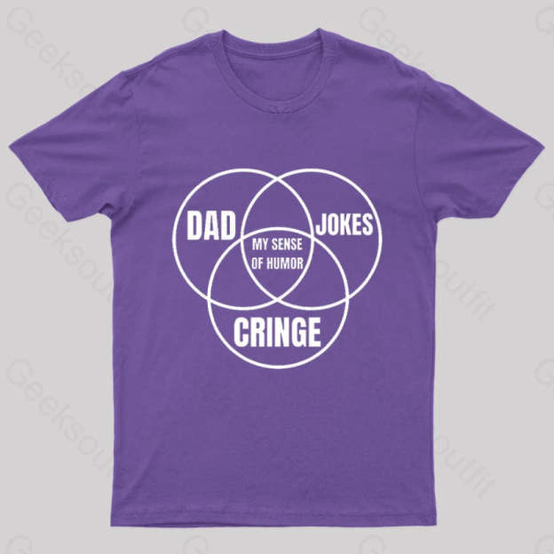 Dad Jokes Cringe My Sense Of Humor Nerd T-Shirt Purple / S