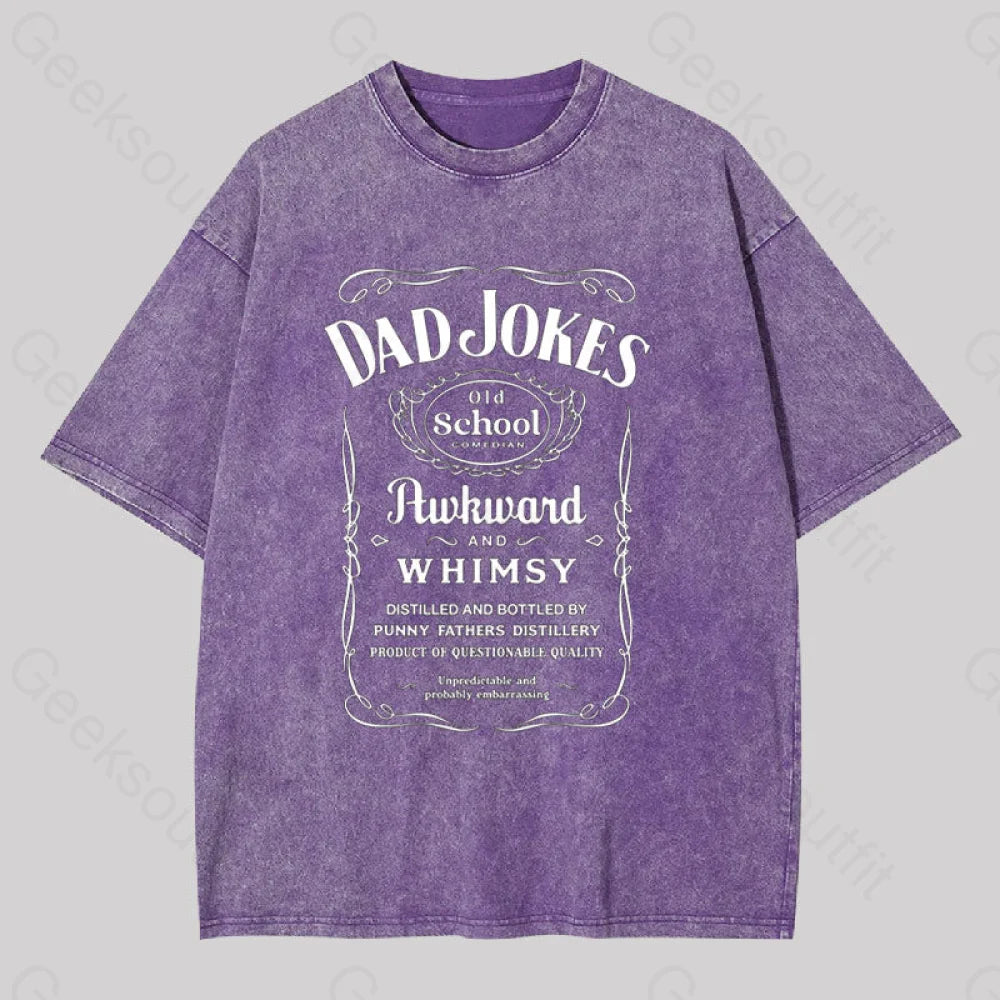 Dad Jokes Distillery Geek Washed T-Shirt Purple / S