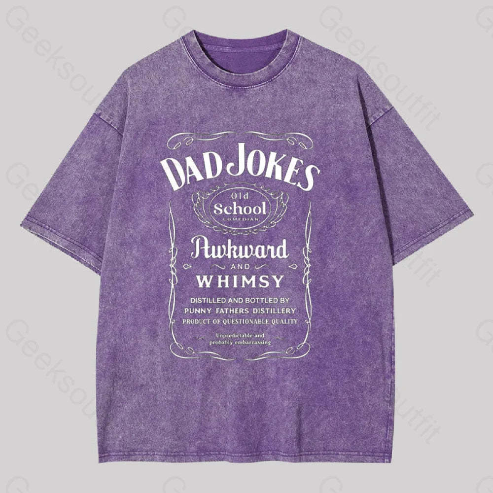Dad Jokes Distillery Geek Washed T-Shirt Purple / S