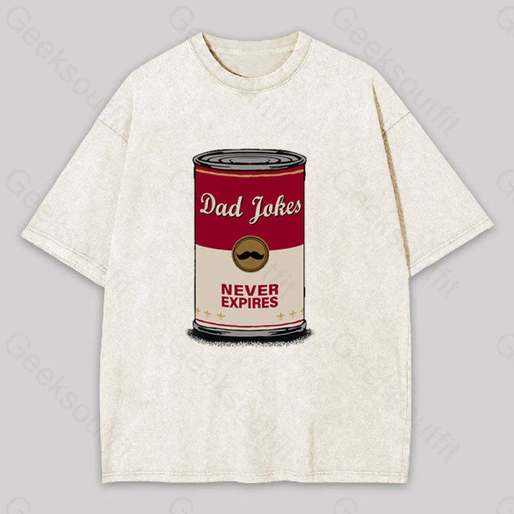 Dad Jokes Never Expire Washed T-Shirt Apricot / S