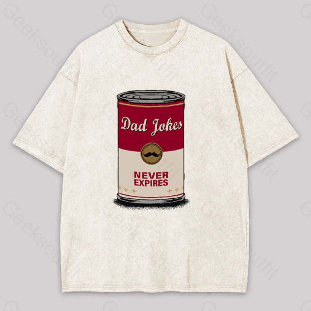 Dad Jokes Never Expire Washed T-Shirt Apricot / S