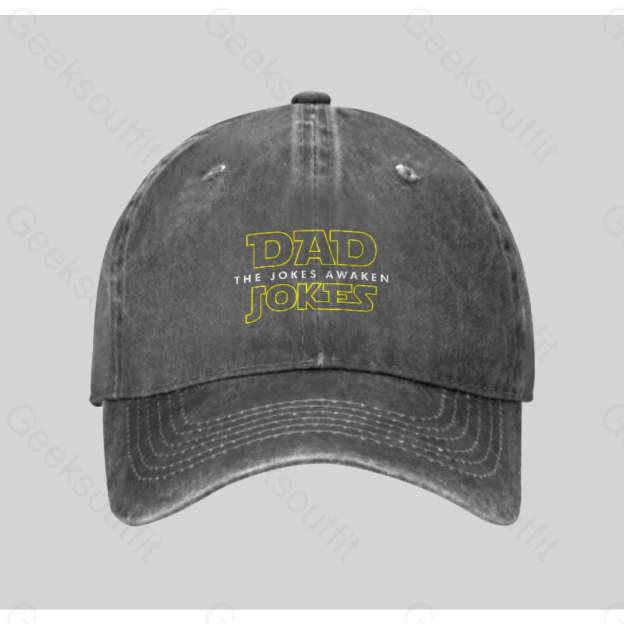 Dad Jokes The Awaken Washed Vintage Baseball Cap Grey
