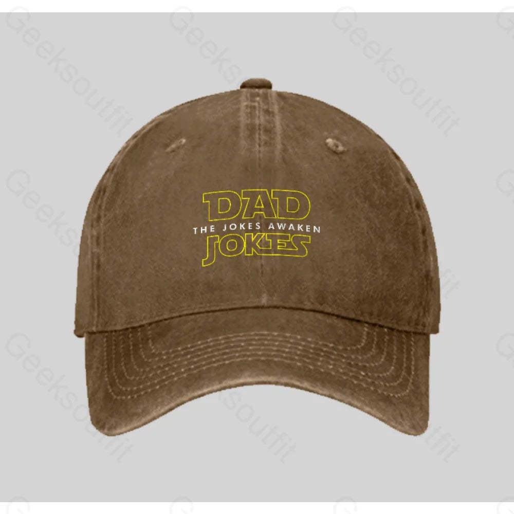 Dad Jokes The Awaken Washed Vintage Baseball Cap Natural