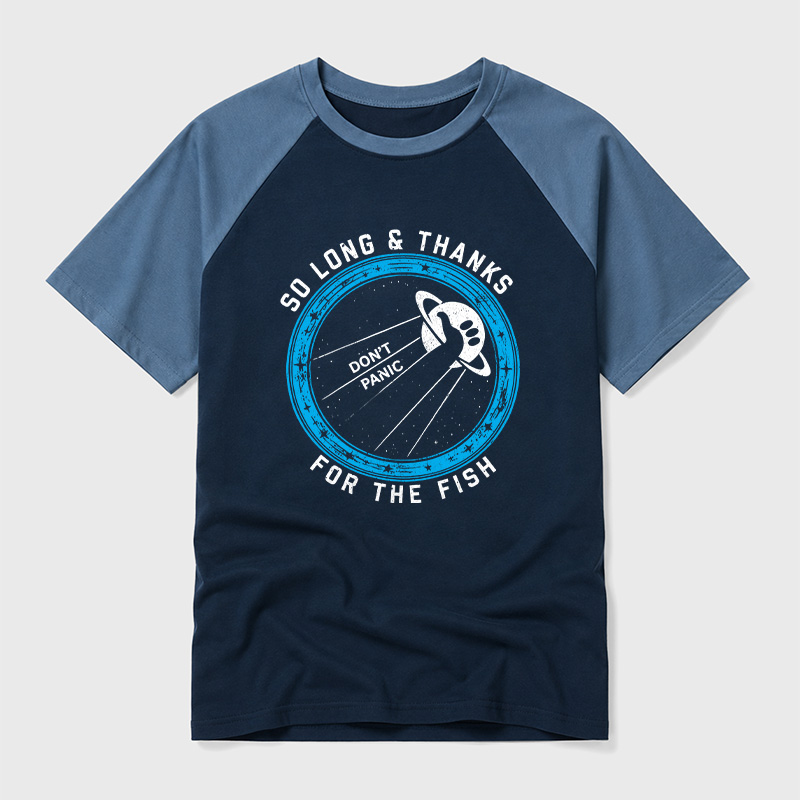 So Long Thanks For The Fish Geek Retro Raglan T-Shirt
