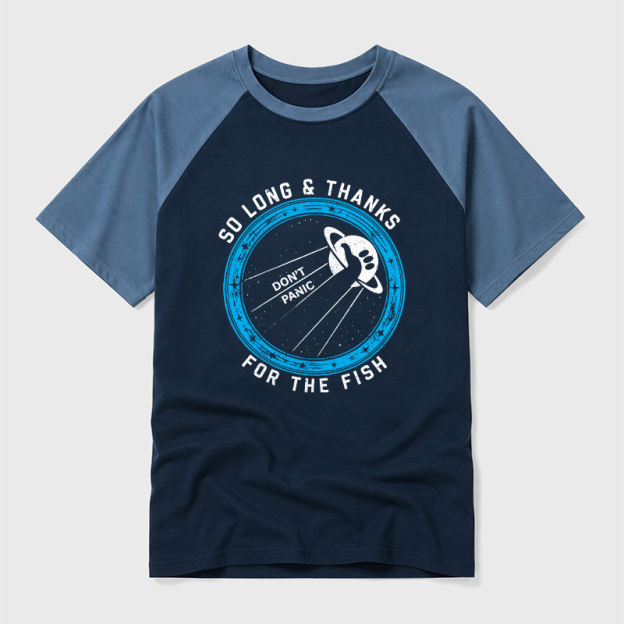 So Long Thanks For The Fish Geek Retro Raglan T-Shirt