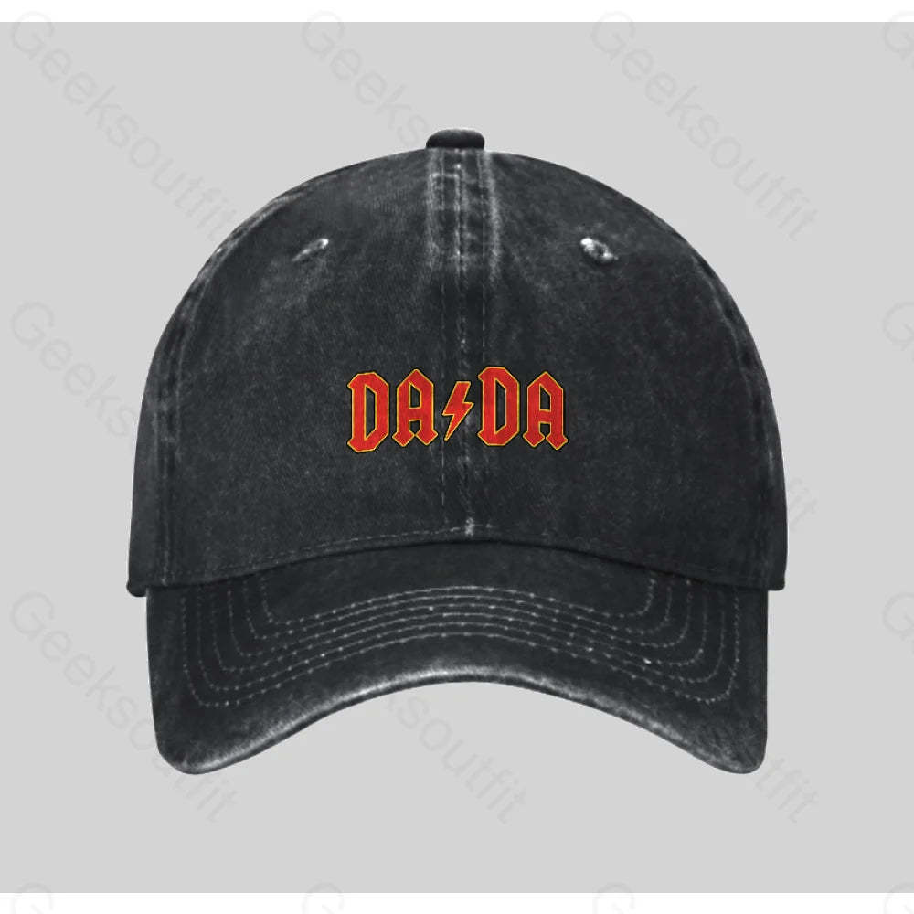 Dada Washed Vintage Baseball Cap Black