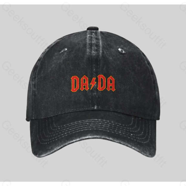 Dada Washed Vintage Baseball Cap Black