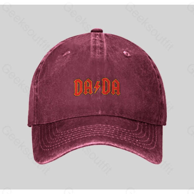 Dada Washed Vintage Baseball Cap Red