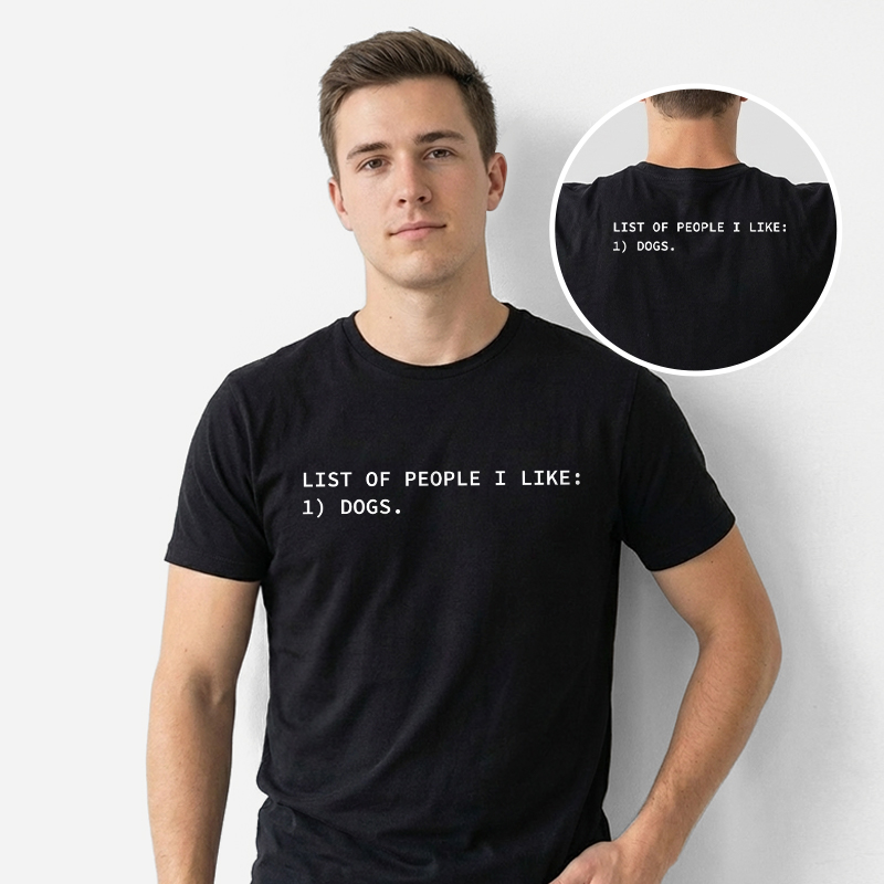 Dog Person Front and Back Printed T-Shirt