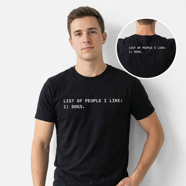 Dog Person Front and Back Printed T-Shirt