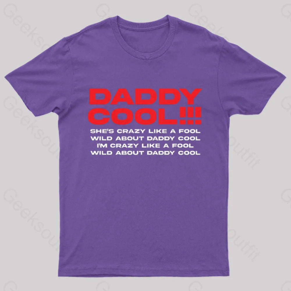 Daddy Cool Geek T-Shirt Purple / S