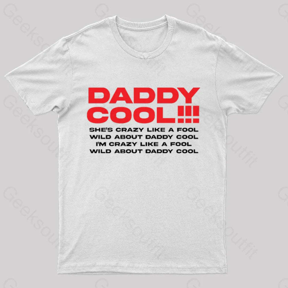 Daddy Cool Geek T-Shirt White / S