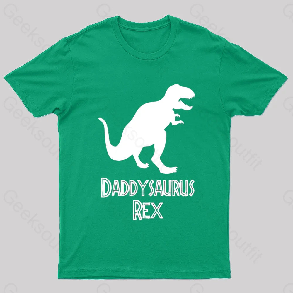 Daddysaurus Rex Geek T-Shirt Green / S
