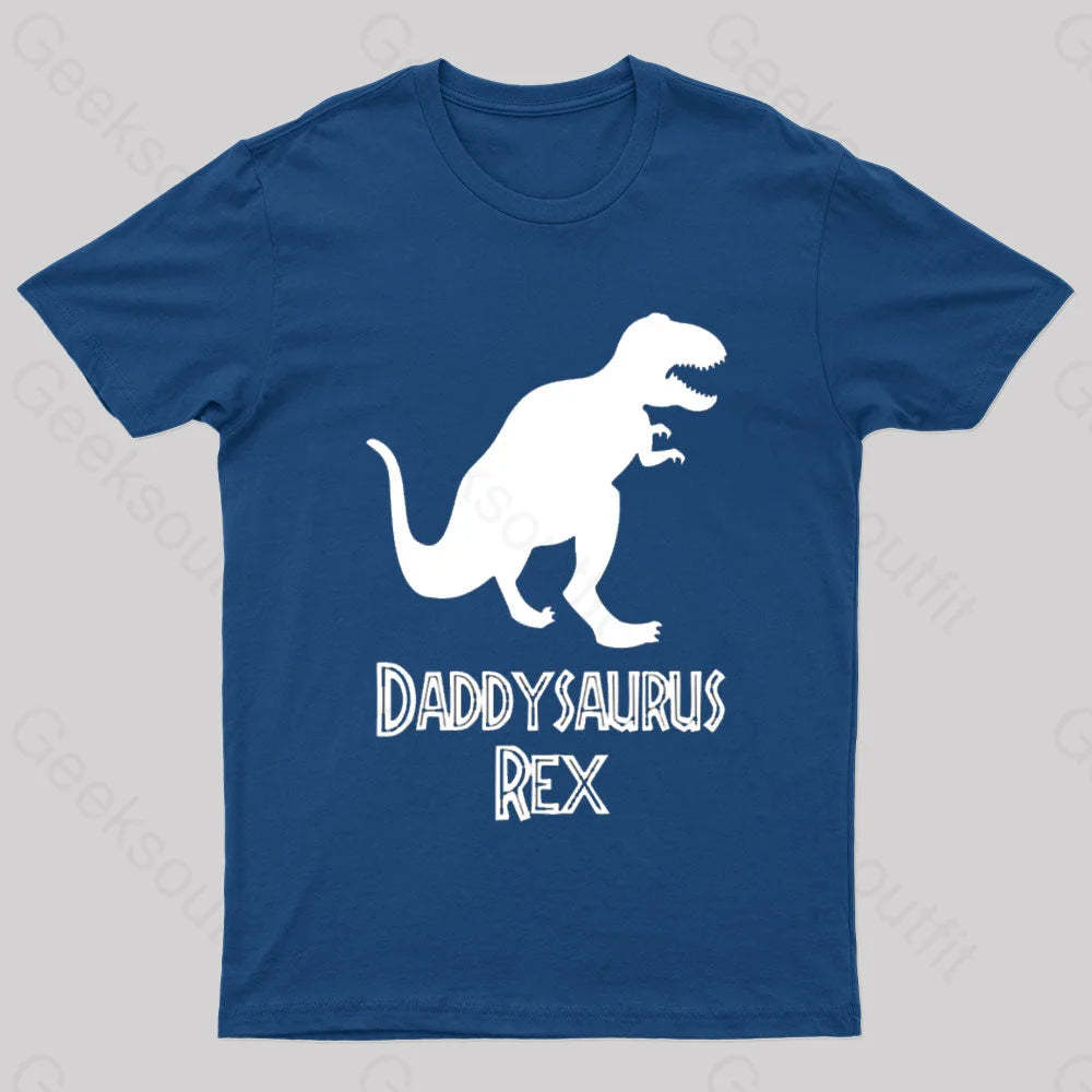 Daddysaurus Rex Geek T-Shirt Navy / S