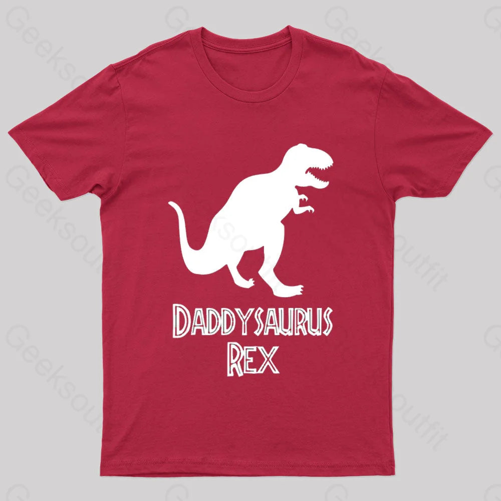 Daddysaurus Rex Geek T-Shirt Red / S