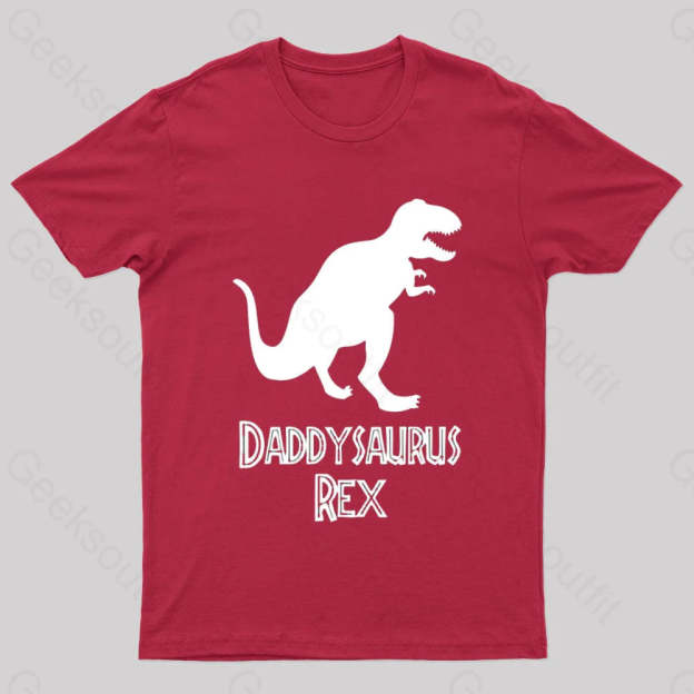Daddysaurus Rex Geek T-Shirt Red / S