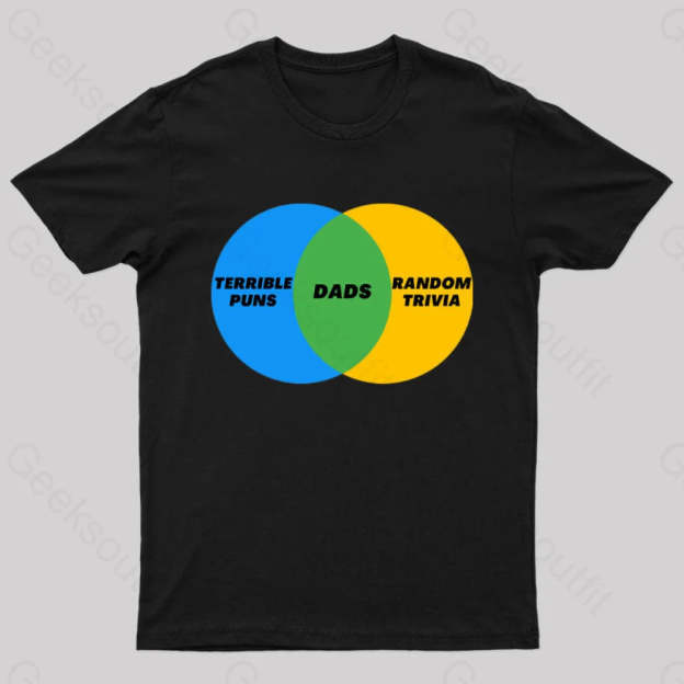 Dads Terrible Puns Random Trivia Nerd T-Shirt Black / S