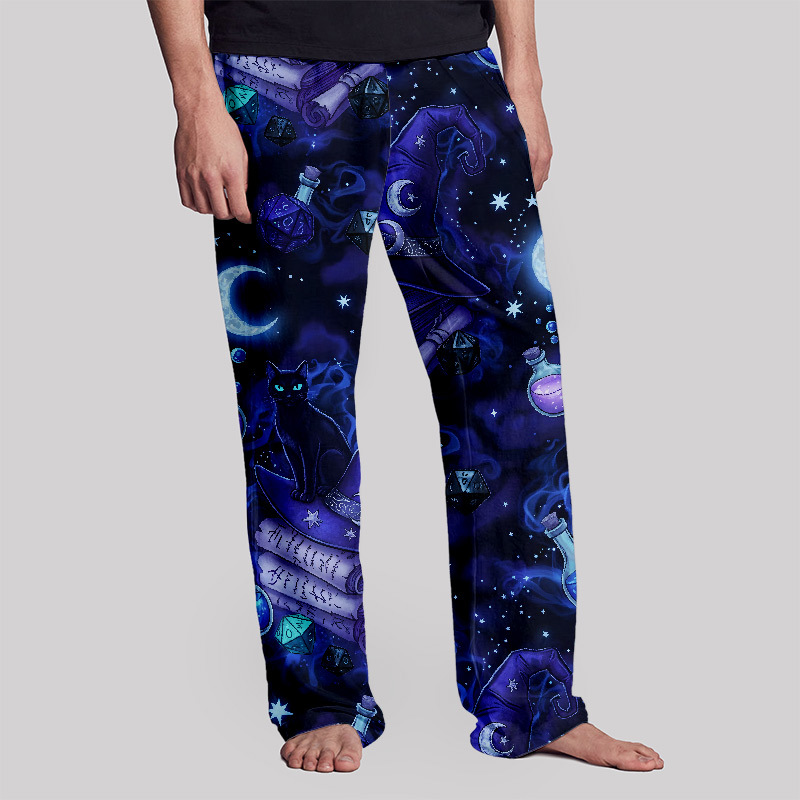 Magic Cats and DND Night Print Geek Loungewear Pants