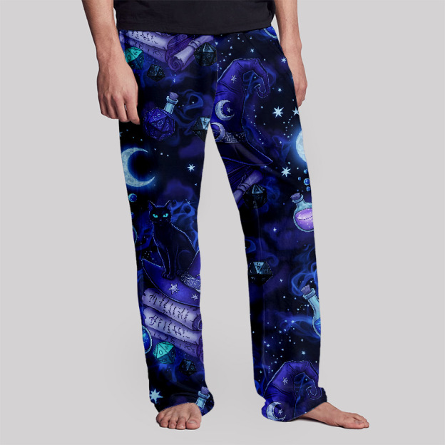 Magic Cats and DND Night Print Geek Loungewear Pants