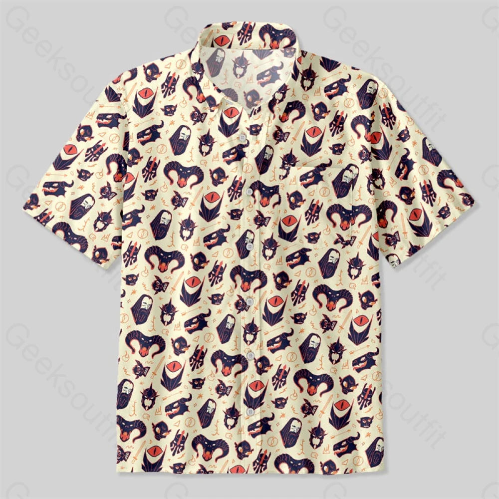 Dark Magic Ring Button Up Pocket Shirt Up / S Bus578 Yc