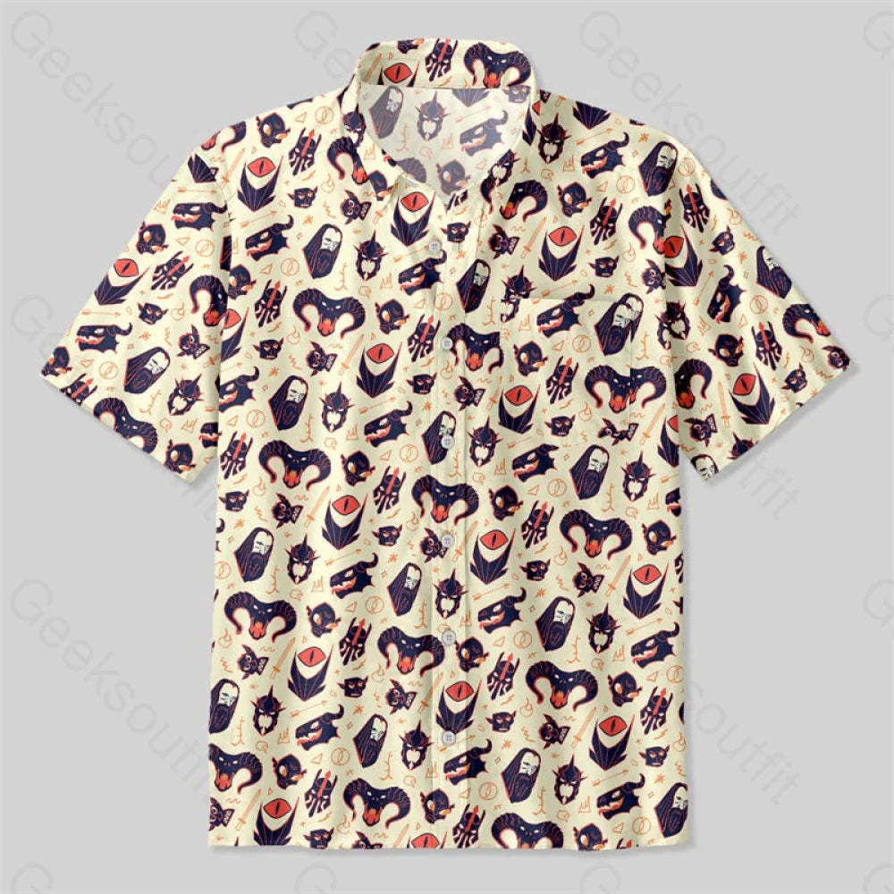Dark Magic Ring Button Up Pocket Shirt Up / S Bus578 Yc