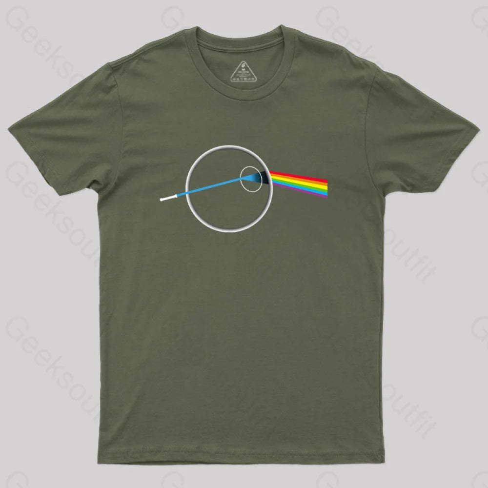 Dark Side Of The Death Science Geek T-Shirt Army Green / S