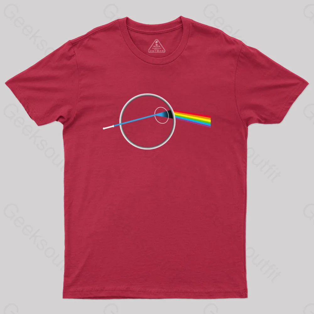 Dark Side Of The Death Science Geek T-Shirt Red / S