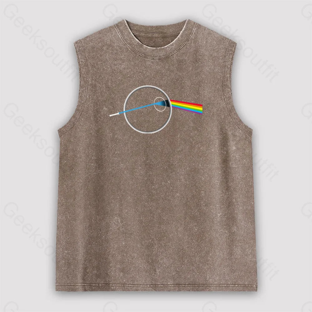 Dark Side Of The Death Unisex Washed Tank Brown / S