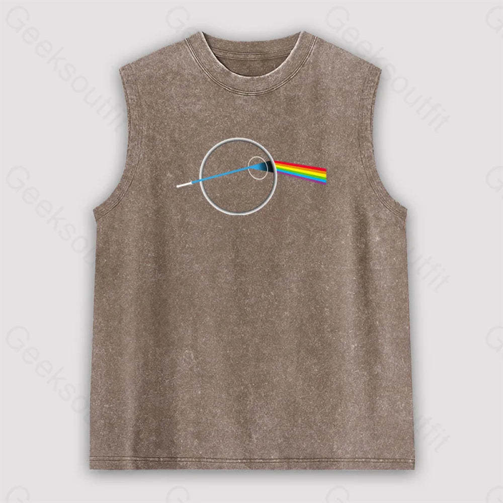 Dark Side Of The Death Unisex Washed Tank Brown / S