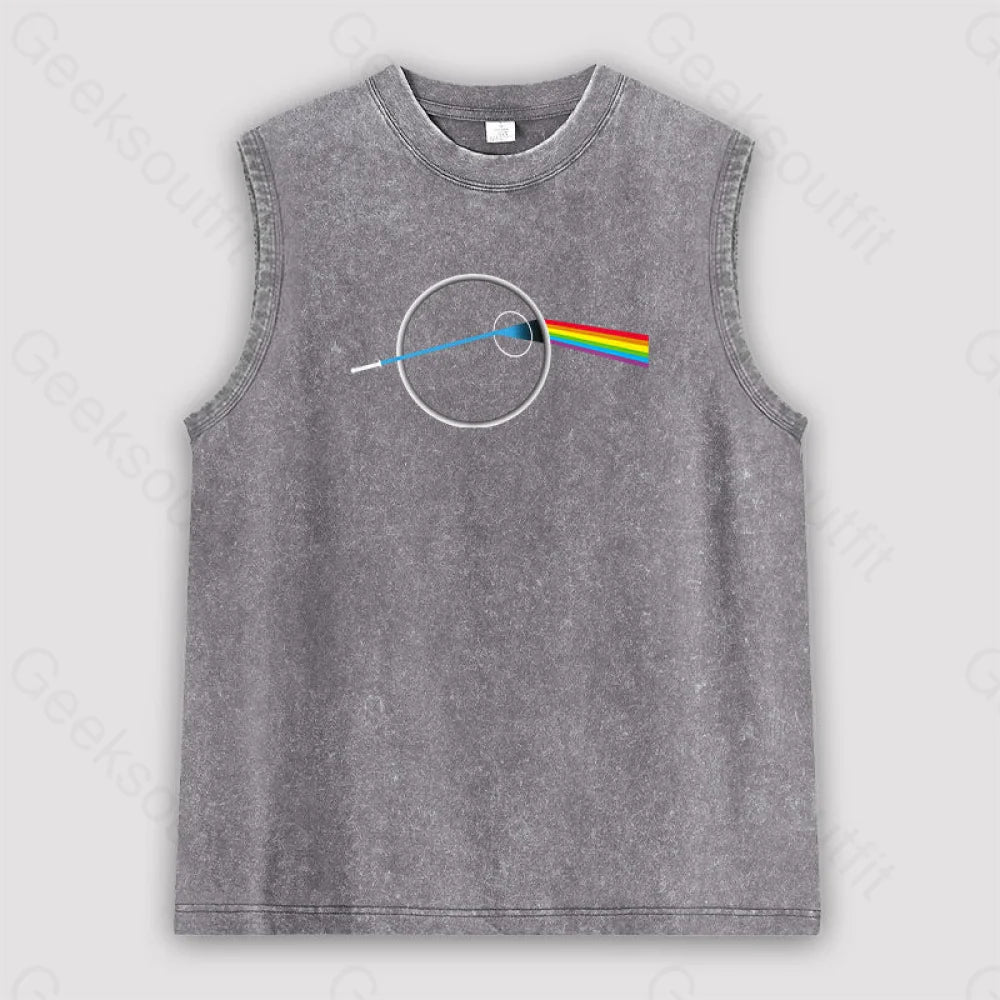 Dark Side Of The Death Unisex Washed Tank Grey / S