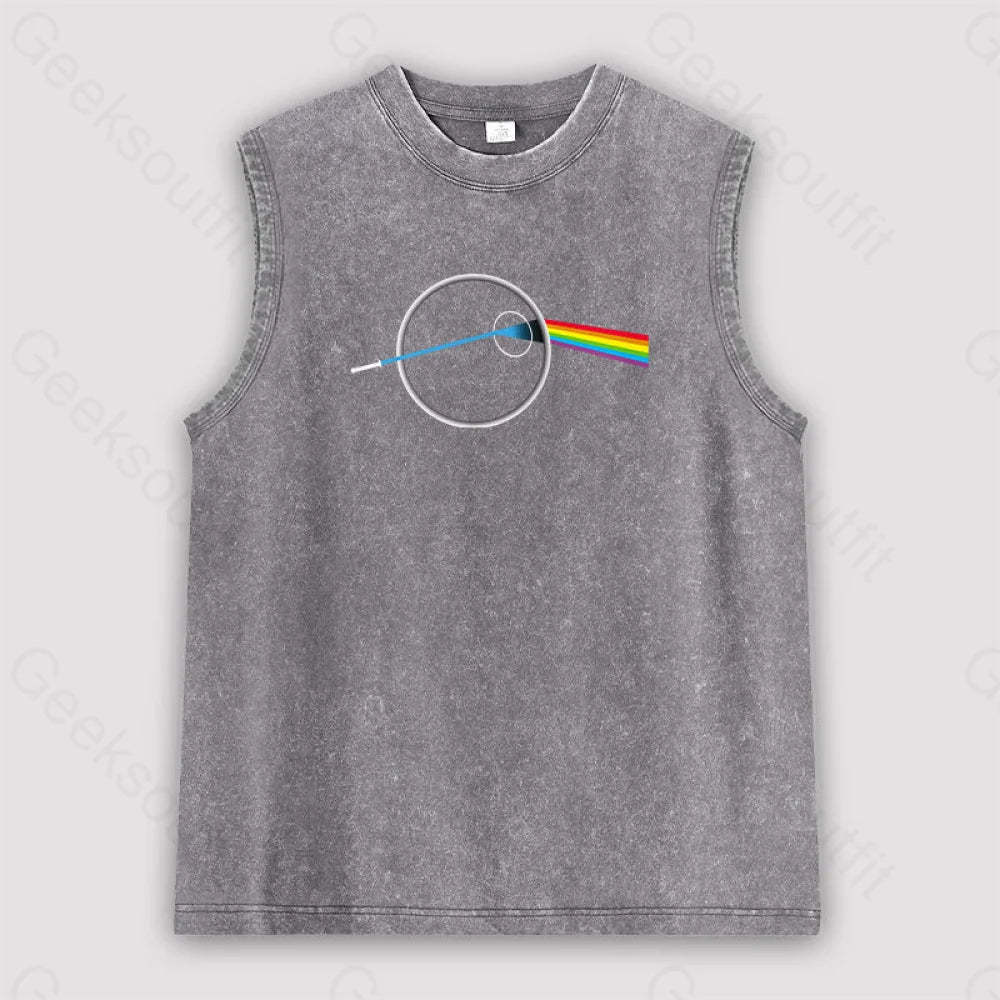 Dark Side Of The Death Unisex Washed Tank Grey / S