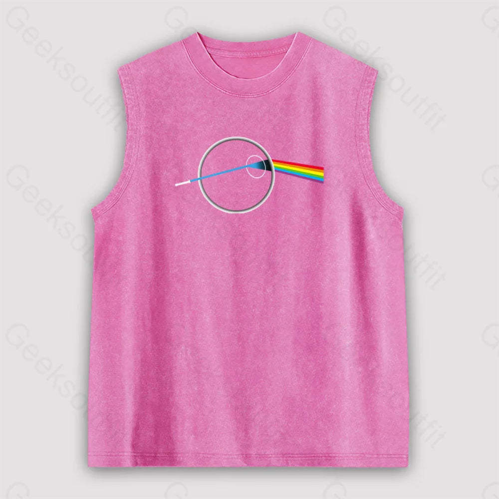 Dark Side Of The Death Unisex Washed Tank Pink / S
