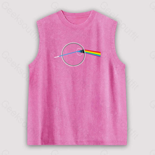 Dark Side Of The Death Unisex Washed Tank Pink / S