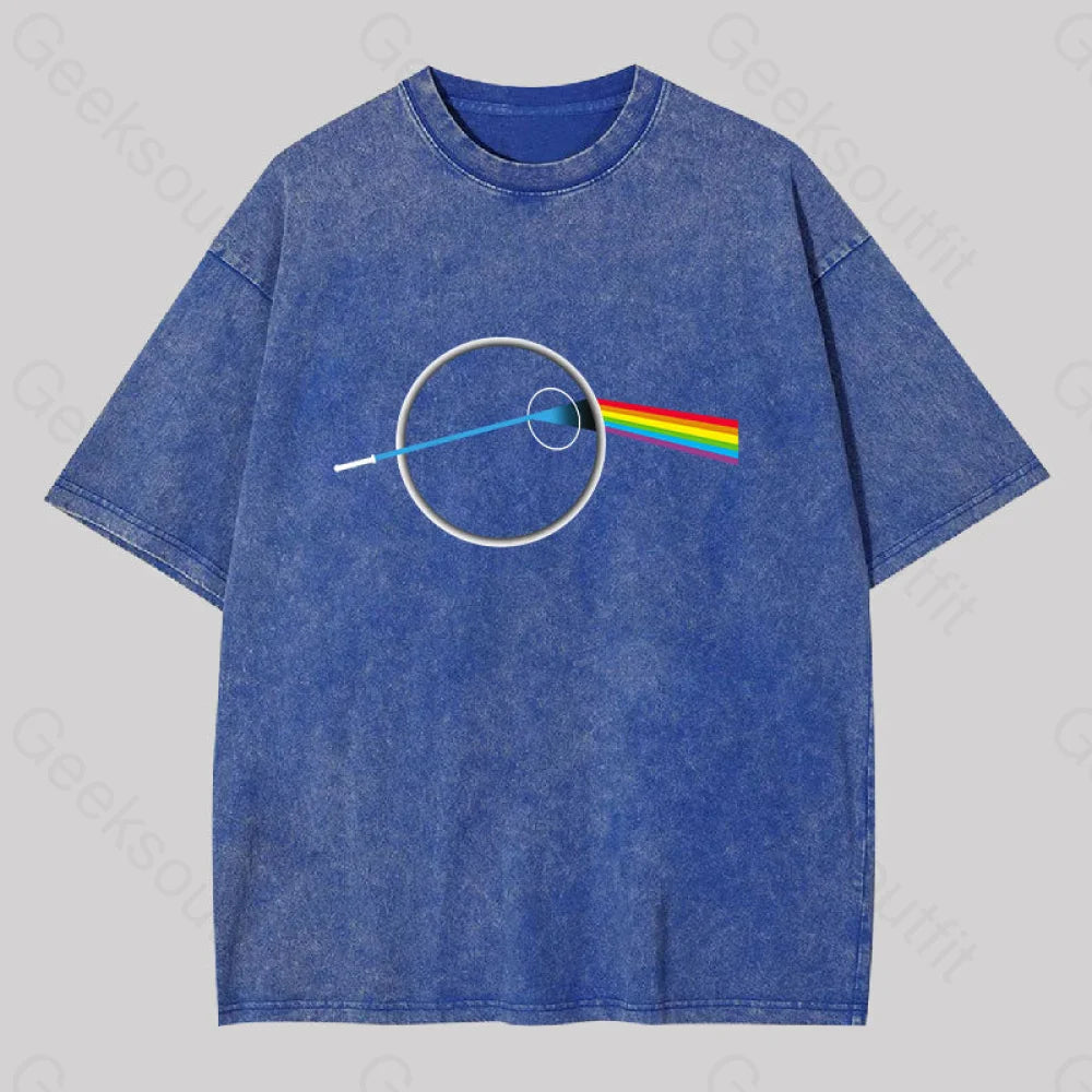 Dark Side Of The Death Washed T-Shirt Blue / S