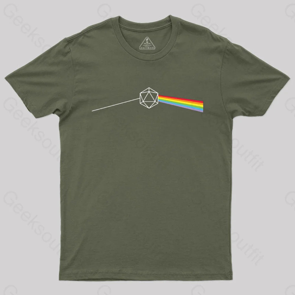 Dark Side Of The Moon D20 T-Shirt Army Green / S