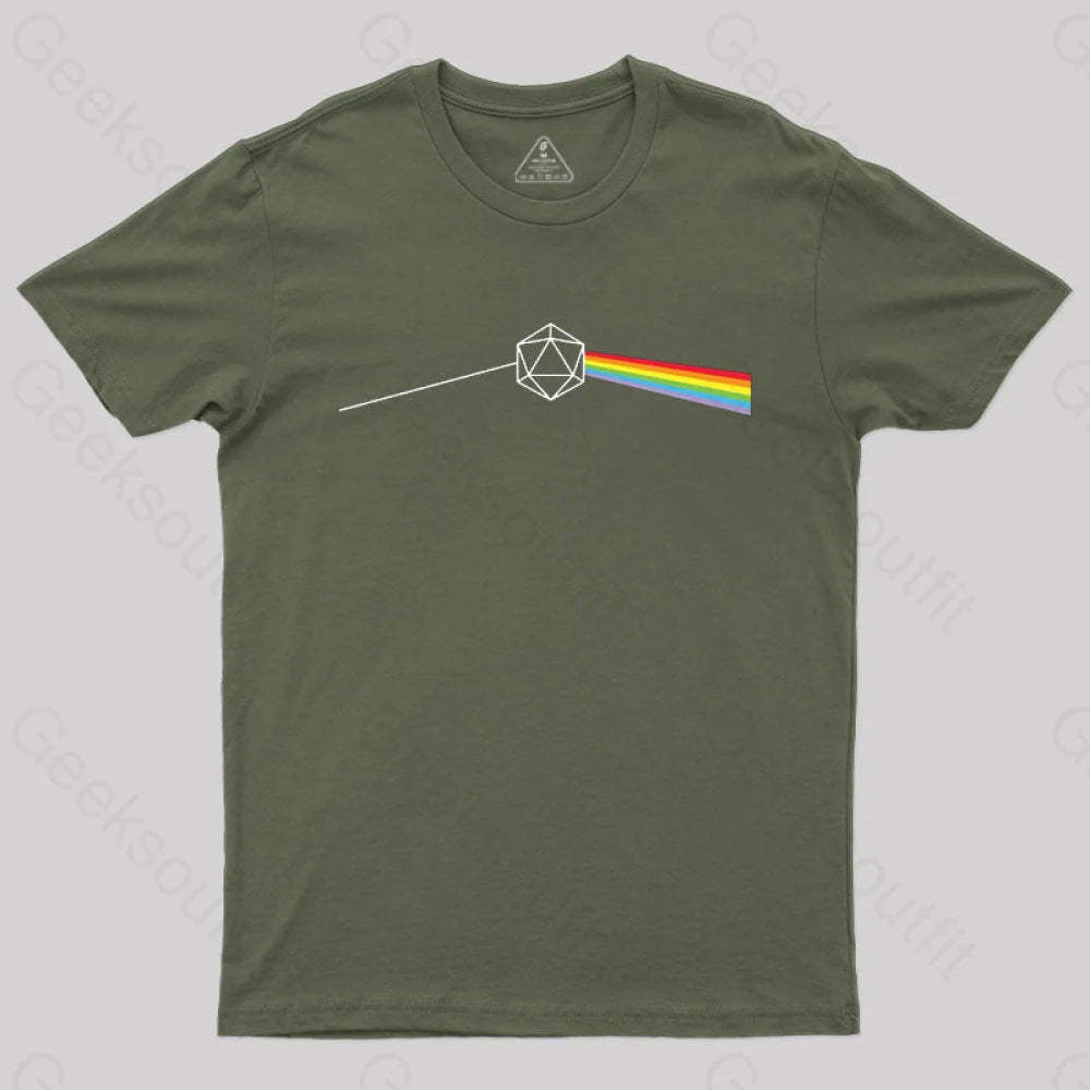 Dark Side Of The Moon D20 T-Shirt Army Green / S