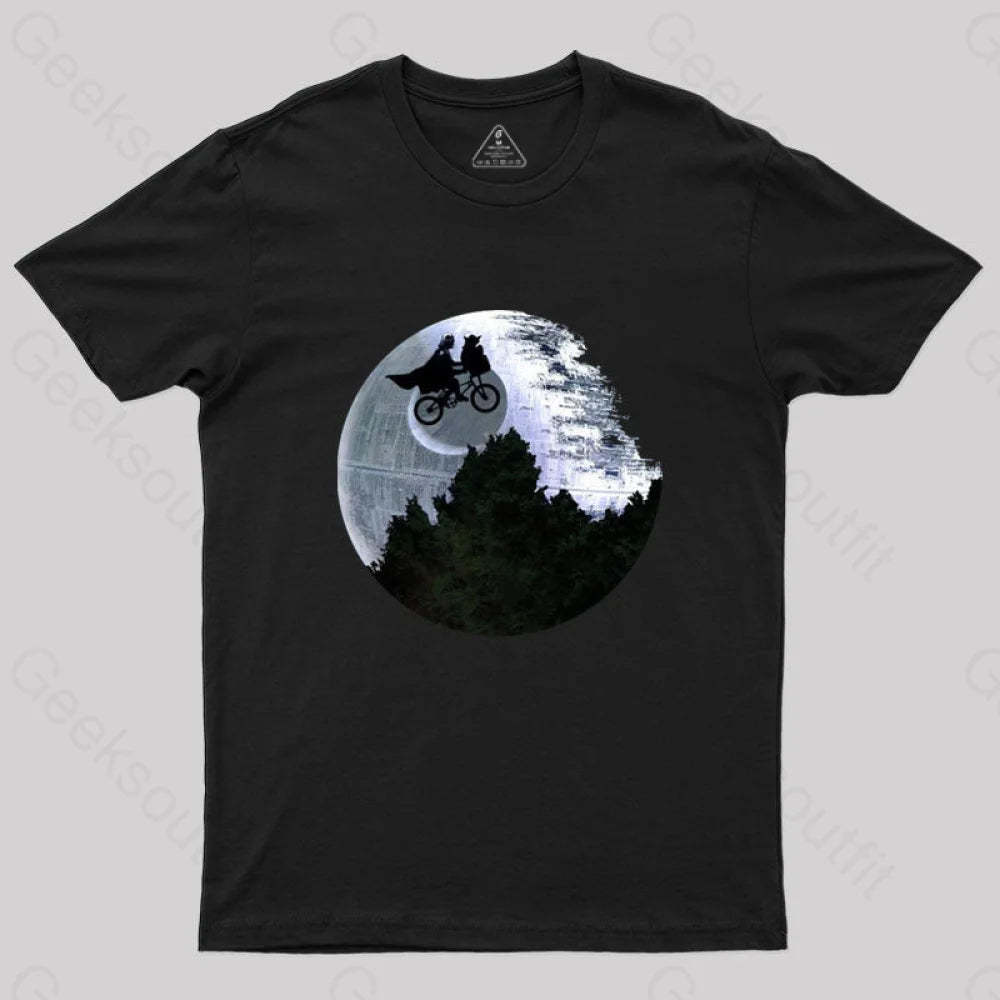Darth Vader Riding A Bike With Weird Yoda T-Shirt Black / S