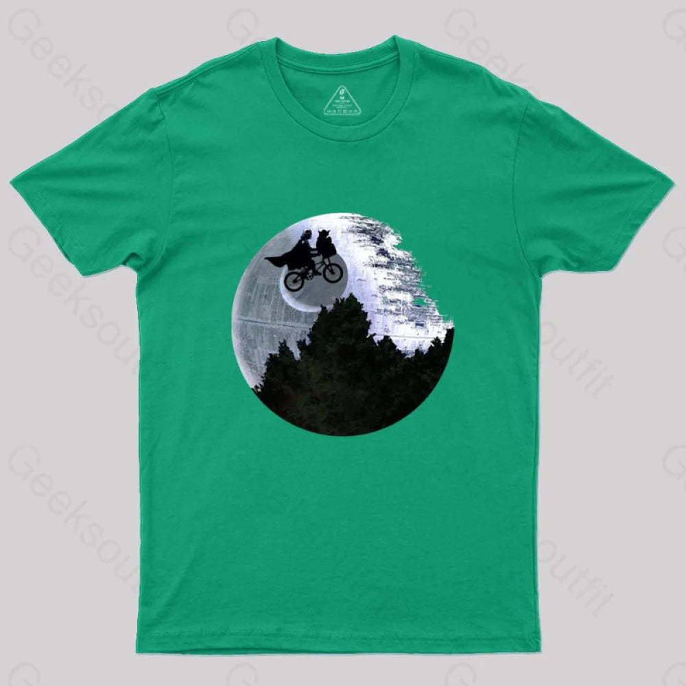 Darth Vader Riding A Bike With Weird Yoda T-Shirt Green / S