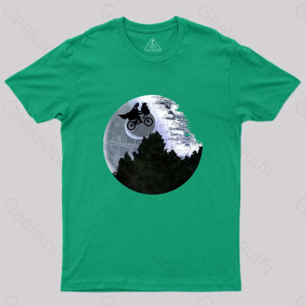 Darth Vader Riding A Bike With Weird Yoda T-Shirt Green / S