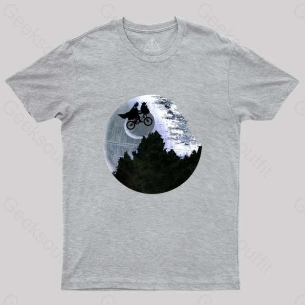 Darth Vader Riding A Bike With Weird Yoda T-Shirt Grey / S