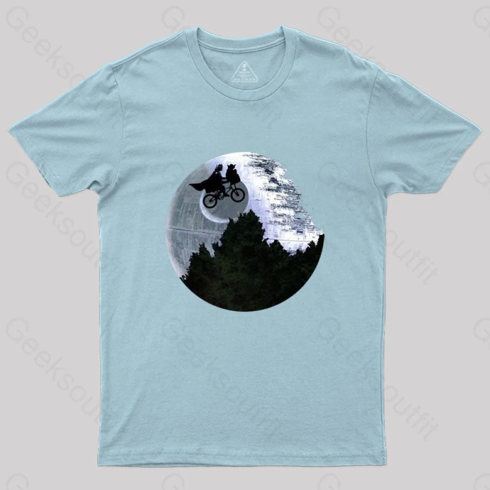 Darth Vader Riding A Bike With Weird Yoda T-Shirt Light Blue / S