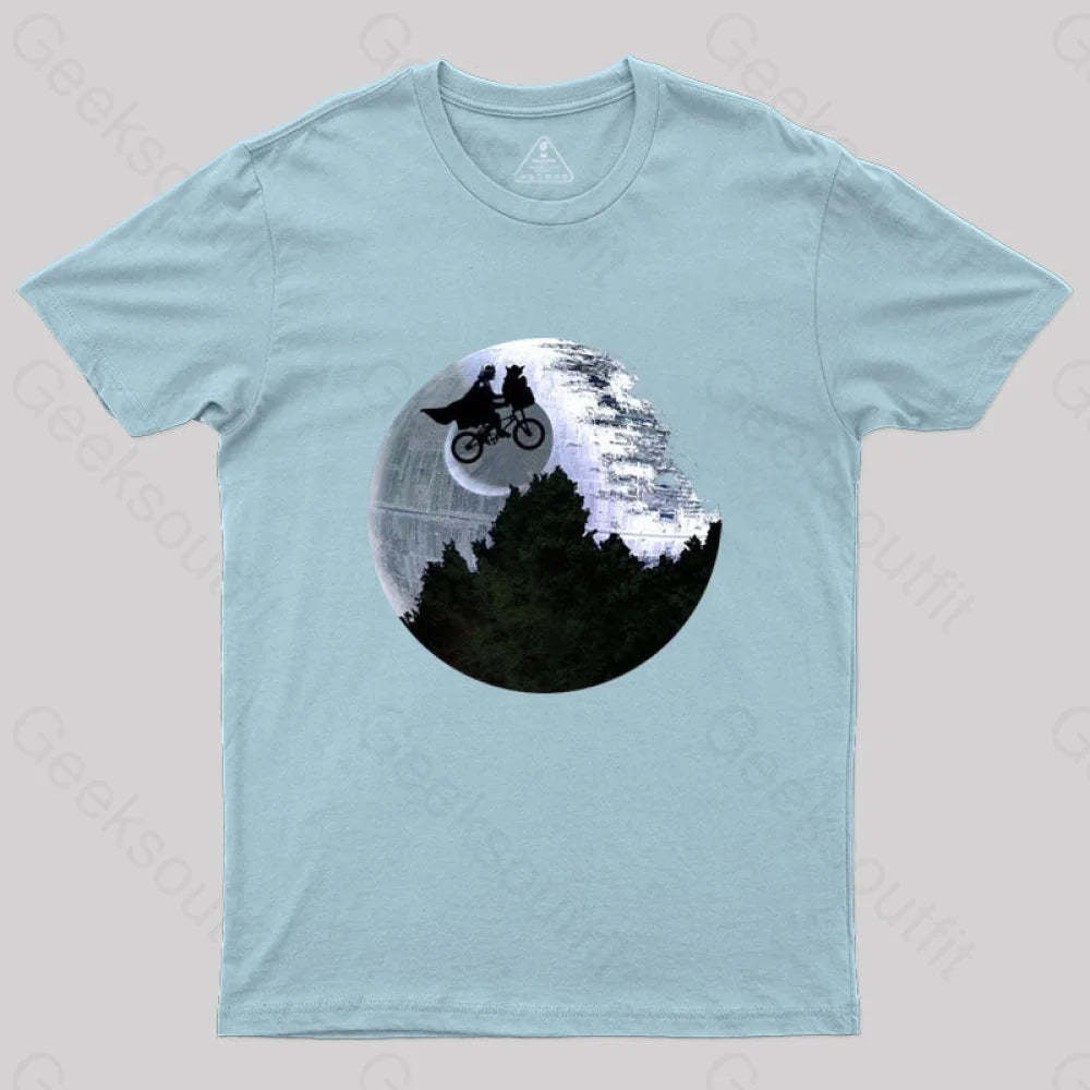 Darth Vader Riding A Bike With Weird Yoda T-Shirt Light Blue / S
