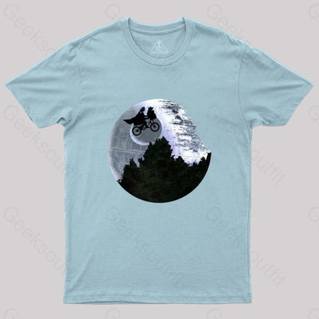 Darth Vader Riding A Bike With Weird Yoda T-Shirt Light Blue / S