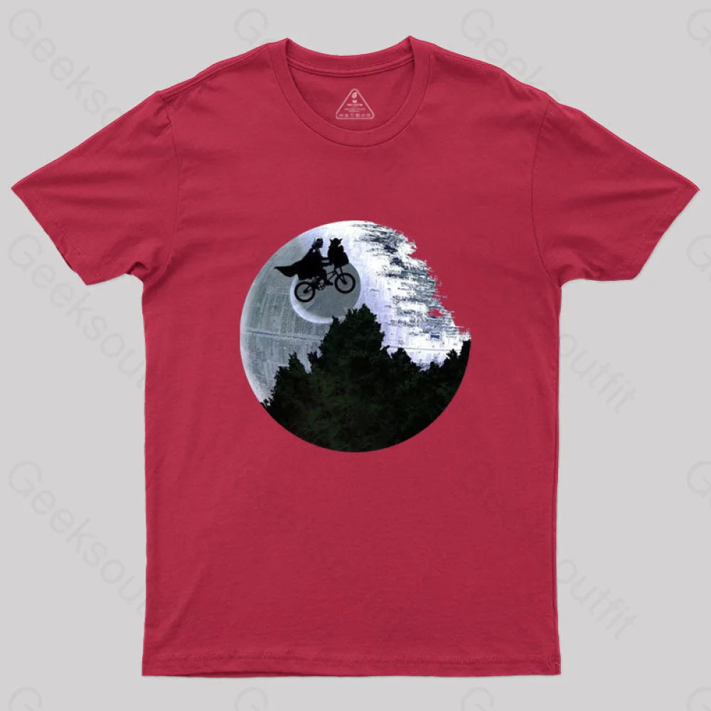 Darth Vader Riding A Bike With Weird Yoda T-Shirt Red / S