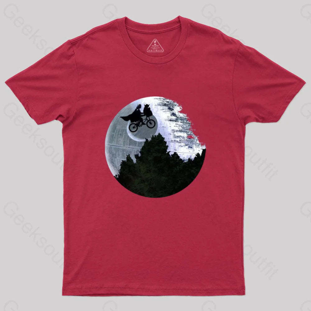 Darth Vader Riding A Bike With Weird Yoda T-Shirt Red / S