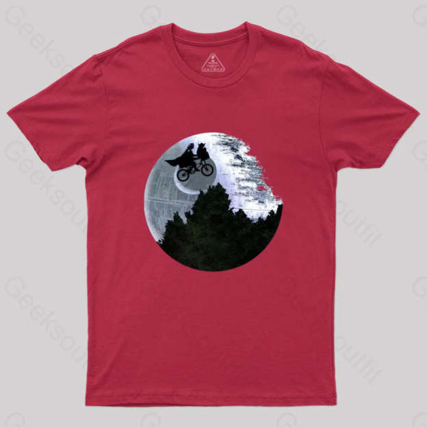 Darth Vader Riding A Bike With Weird Yoda T-Shirt Red / S